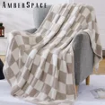 thumbnail image 4 of Amberspace Checkered Knit Throw,Taupe Checkered,50"*70", 4 of 9