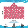 thumbnail image 2 of Pink Cartoon Unicorn Pattern Hooded Bath Towel，50"x30" for Ages 3 To 12 Kids, Quick Dry Lightweight Soft Microfiber Hood Beach Towel Cover Up for Kids, 2 of 7