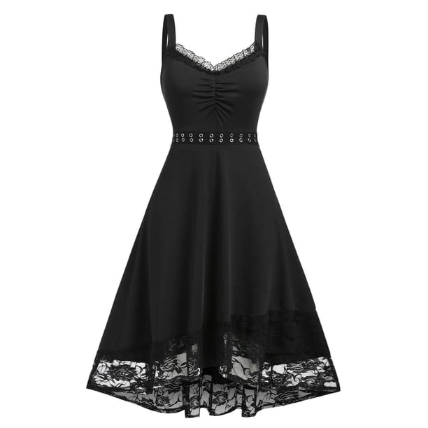 Vestido Talla Extra Panel Encaje Transparente Sin Mangas Rosegal Vestidos casuales de talla grande