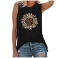 thumbnail image 1 of Fridja Women Letters Printing Sleeveless O-Neck Vest Tank Shirt Tunic Blouse Tops, 1 of 4