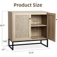 thumbnail image 2 of Sideboard Buffet Cabinet with 2 Rattan Doors, Farmhouse Console Table with Storage, Entryway Accent Table Kitchen Cupboard for Living Room, Hallway, Dining Room, Natural, 2 of 7