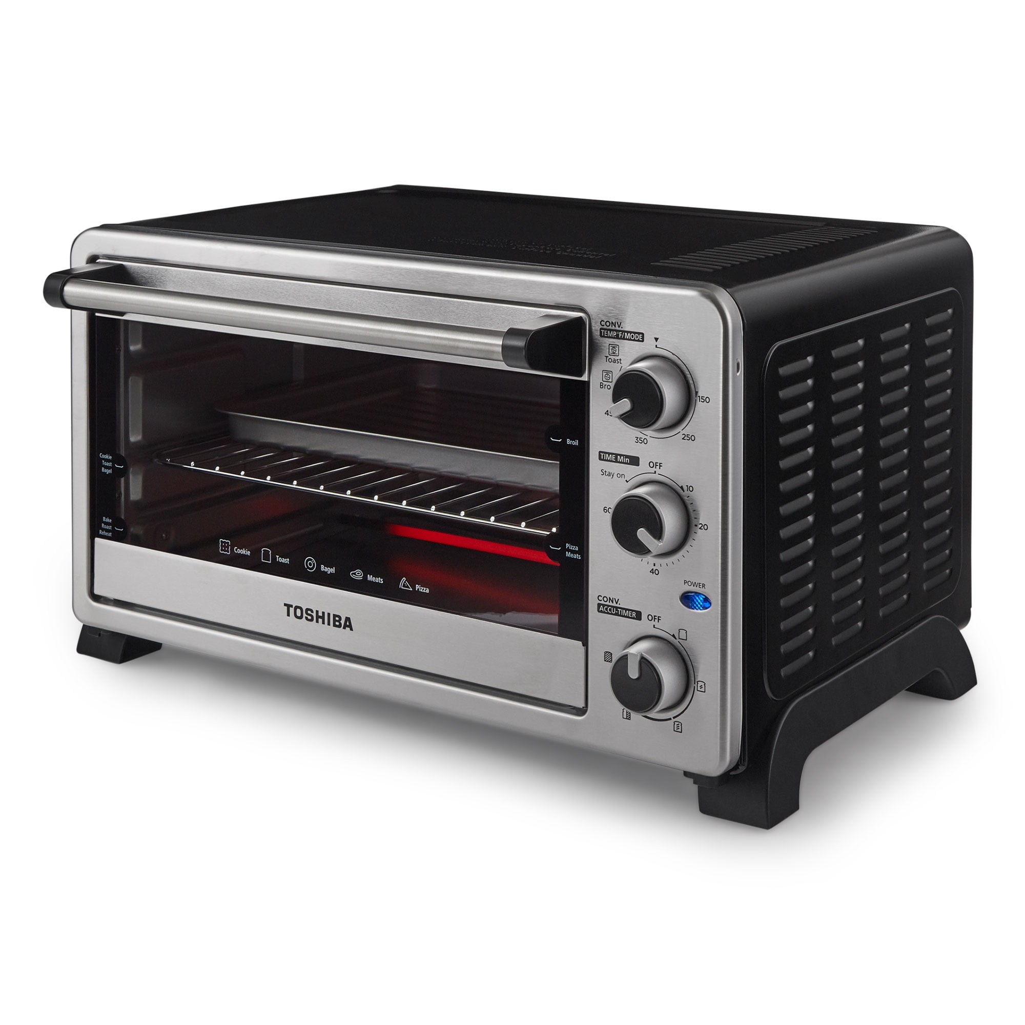 Toshiba MC25CEY-SS 6-Slice Convection Toaster Oven, Stainless Steel