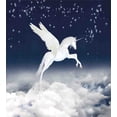 thumbnail image 3 of Fantasy Duvet Cover Set, Unicorn Flying over Clouds Novelty and Purity Magic Creature Image, Decorative 3 Piece Bedding Set with 2 Pillow Shams, Queen Size, White Blue, by Ambesonne, 3 of 3