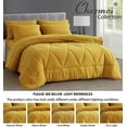 thumbnail image 5 of Chezmoi Collection Jasper Mustard Yellow Full Size Bed in a Bag 7-Pieces Triangle Geometric Quilted Stone Washed Microfiber Comforter with Sheets Lightweight All Season Bedding Set, 5 of 9