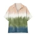 thumbnail image 4 of Favoffer Women's Gradient Linen Button Down Short Sleeve Tops V Neck Casual Summer Blouses Loose Fit Tie Dye Shirts for Beach Vacation Daily Work, 4 of 7