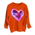 thumbnail image 4 of mihongmao Plus Size Valentine Shirts for Women Round Neck Lover's Print Hoodie Long Sleeved Hoodie Long Sleeved Round Neck Top/shirt Orange L, 4 of 6