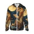 thumbnail image 1 of Fotbe Leopard Reading Tarot Cards Chaqueta con Protección Solar UPF 50+ para Hombre y Mujer, Camisa con Capucha y Bolsillos-3X-Large, 1 of 7