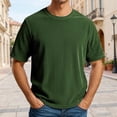 thumbnail image 2 of T-shirts pour Hommes à Manches Courtes, Col Ras du Cou, Chandail Léger Vert Foncé, Chandails d'Entraînement pour Hommes, 2 of 4