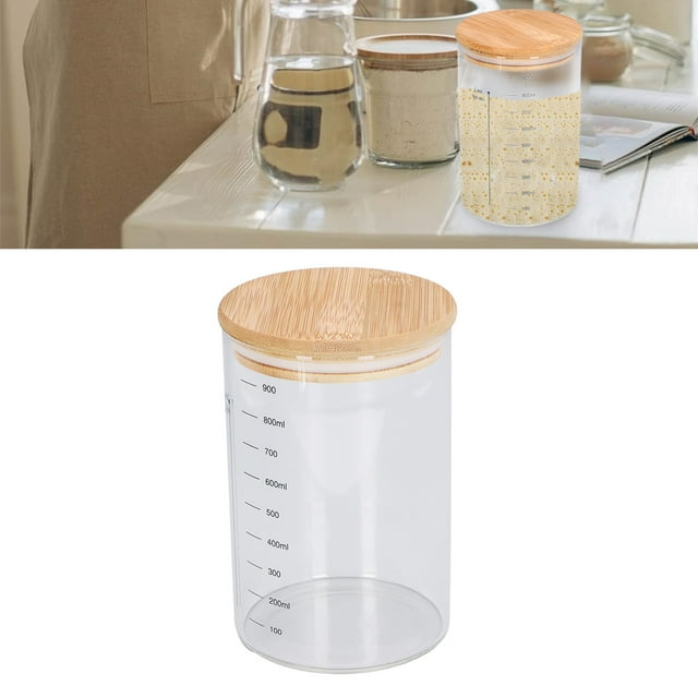 Recipiente De Vidrio Para Masa Madre, Kit De Tarro De Inicio De Masa Madre Multiusos De 34 Oz Fácil De Limpiar Para Arroz Para Galletas