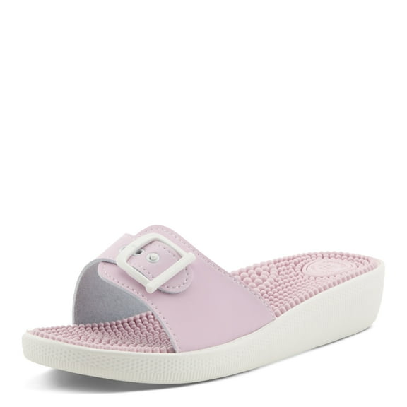 Flexus by Spring Step Women’s Sabala Slide Sandal – Lightweight Comfort Shoe with Massaging Insole & Adjustable Buckle Strap – Made in Italy PINK EU 41 / US 9.5-10