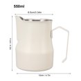 thumbnail image 7 of Rupoun Premium Milk Frothing Pitcher 304 Stainless Steel Spout Mouth Scale Coffee Latte Art Cup for Work Office Espresso Cappuccino Maker, Matte White 550ml / 18.6oz, 7 of 7