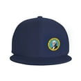 thumbnail image 2 of DouZhe Flat Brim Cap Snapback Hat, Washington State Emblem Flag Prints Adjustable Blue Adult Baseball Cap, 2 of 7