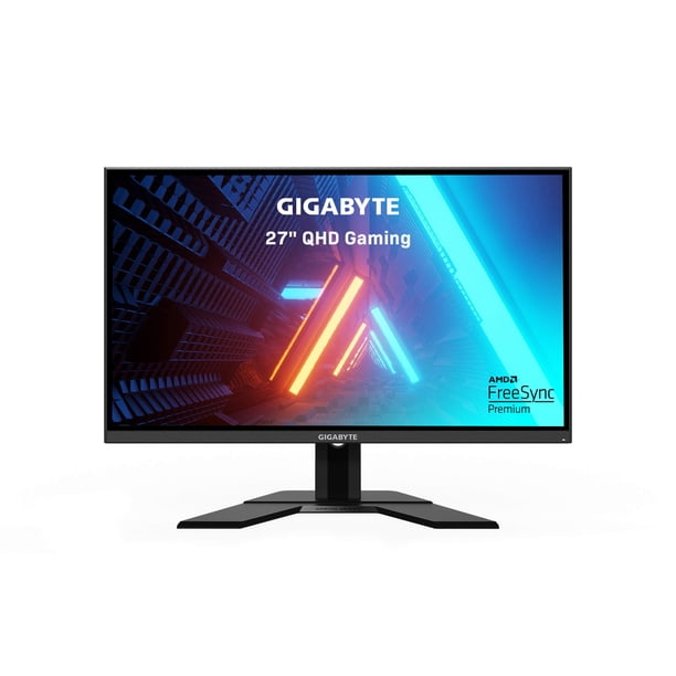 GIGABYTE G27Q Monitor para juegos de 27" 144Hz 1440P, pantalla IPS 2560 x 1440, tiempo de respuesta de 1 ms, 92% DCI-P3, VESA HDR400, FreeSync Premium, DisplayPort 1.2, 2x HDMI 2.0, 2x USB 3.0, negro