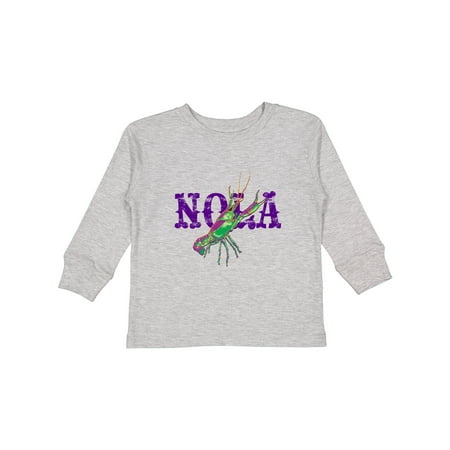 

Inktastic NOLA Mardi Gras Crayfish in Purple Gift Toddler Boy or Toddler Girl Long Sleeve T-Shirt