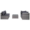 thumbnail image 2 of vidaXL 5 Piece Patio Sofa Set with Cushions & Pillows Poly Rattan Gray, 2 of 11