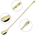 thumbnail image 3 of 4 Piece Cocktail Spoon Sticks Long Handle Stainless Steel Spiral Pattern Cocktail Spoon, 12", 4 Colors (Silver, Gold, Pink, Black), 3 of 5