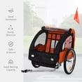 thumbnail image 4 of Aosom 2-Seat Child Bike Trailer for Kids with a Strong Steel Frame, 5-Point Safety Harnesses, & Comfortable Seat, Orange, 4 of 9