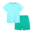thumbnail image 5 of DAETIROS Boys Summer Car Outfit Sets-Casual Soft Cotton Graphic Car Short Sleeve Shirt and Cute Elastic Shorts Boys Summer Clothes on Sale Light Blue Size 3 T, 5 of 6