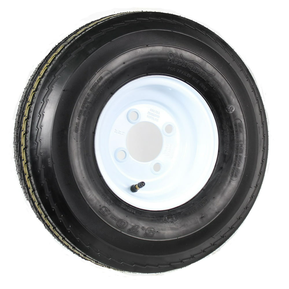 Trailer Tire On Rim 5.70-8 570-8 5.70 X 8 8 in. LRB 4 Lug Hole Bolt Wheel White - Walmart.com 5.70 8 Trailer Tire And Rim 4 Lug