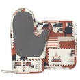 thumbnail image 2 of DouZhe Oven Mitts and Pot Holders Sets, American Elements Postcards Prints Non-Slip Heat Resistant Kitchen Oven Silicone Glove, 2 of 7