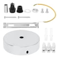 thumbnail image 1 of Aluminum Round Shape Ceiling Light Lamp Base Bulb Holder DIY Light AccessoriesSilver, 1 of 10