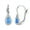 Blue, variant on White Synthetic Opal Clear CZ Teardrop Earring Sterling Silver