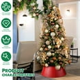 thumbnail image 5 of Ayieyill 28" Christmas Tree Collar,  Christmas Tree Collar Basket Skirt for Large Christmas Tree, Tree Skirt Accessory | Red | Metal, 5 of 8