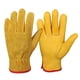 thumbnail image 1 of Guantes de trabajo de cuero Guantes de jardinería de piel de vacuno resistentes para corte de madera/construcción/conducción de camiones/trabajo de jardín/jardín para hombres y mujeres 1 par (dorado, pequeño) - S Sailing  Electrónica, 1 of 5