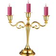 thumbnail image 1 of Velas Vintage de 3 Brazos Cena, Boda, Fiesta, Decoración del Hogar, Decoración Navideña (Oro), 1 of 5