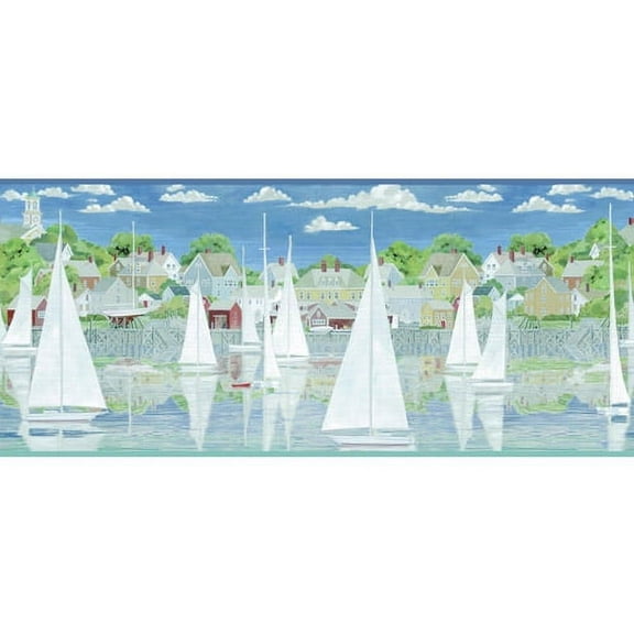 York Wallcoverings Portfolio II 15' x 9'' Captain's Harbor Wallpaper Border