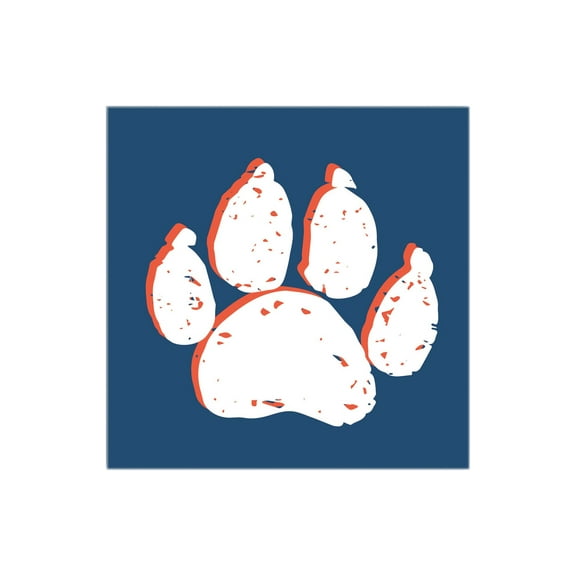 Paw Print White Paw Print 12 x 12 Wood Wall Sign Plaque