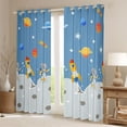 thumbnail image 2 of Homewish Galaxy Planet Blackout Curtains Set of 2 (52x84 Each),Cartoon Rocket Astromaut Window Curtains,Blue Gray Curtains and Drapes For Boys Teens,Luxury Bedroom Decor, 2 of 6