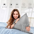 thumbnail image 6 of Standard Size Mulberry Silk Pillowcase,Cooling Pillow Cases with Hidden Zipper,Smooth Breathable Pillowslip Hleps Skin(20"x26",Grey), 6 of 9