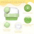 thumbnail image 3 of Uxcell Pet Bath Brush, Round Dog Shampoo Brush New 2 in 1 Grooming Massage Scrubber Bubble Maker Built-in Shampoo Dispenser(Fine Bristled,Green), for Long Short Hair Cats Shower, 3 of 7