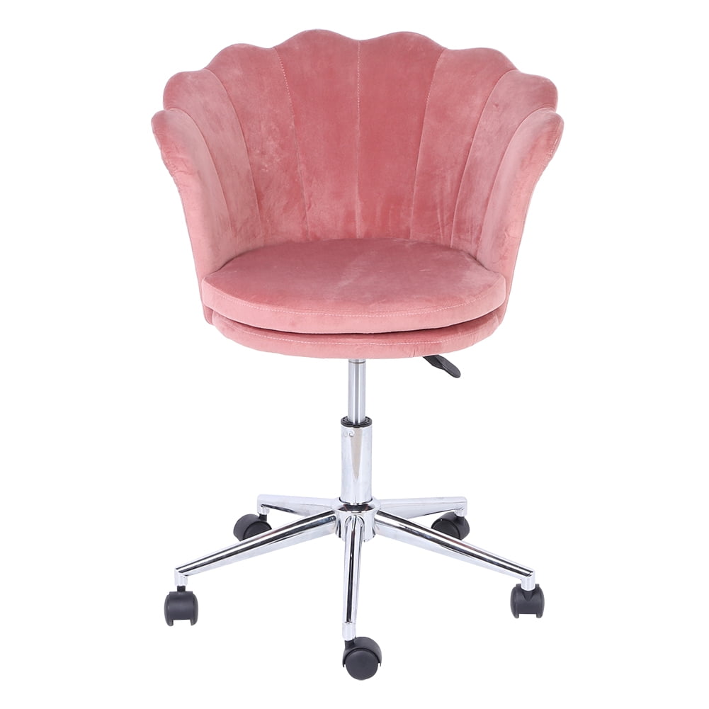 LYUMO Dressing Chair, Pink Soft Velvet Chair Liftable Rotatable
