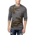 thumbnail image 1 of American Rag Mens Palm Intarsia Knit Pullover Sweater, Grey, Large, 1 of 1
