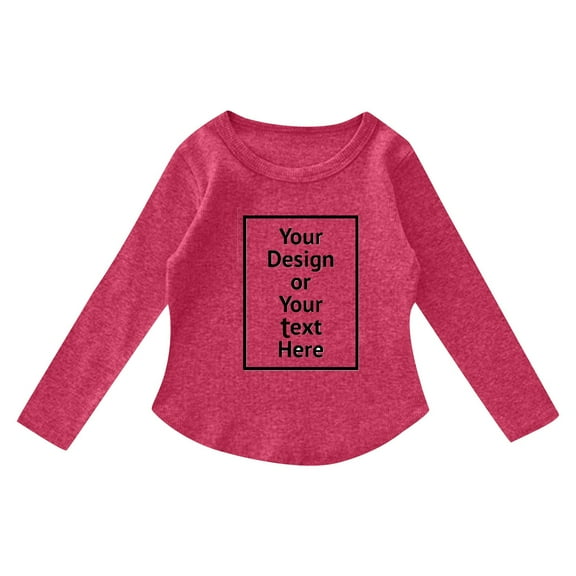 Girl's Long Sleeve T-shirt DIY Available Girl's Fall Basic Layered Tee, Just DIY You Own Style