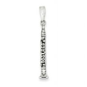 KEVIN JEWELERS Sterling Silver Antiqued Clarinet Charm