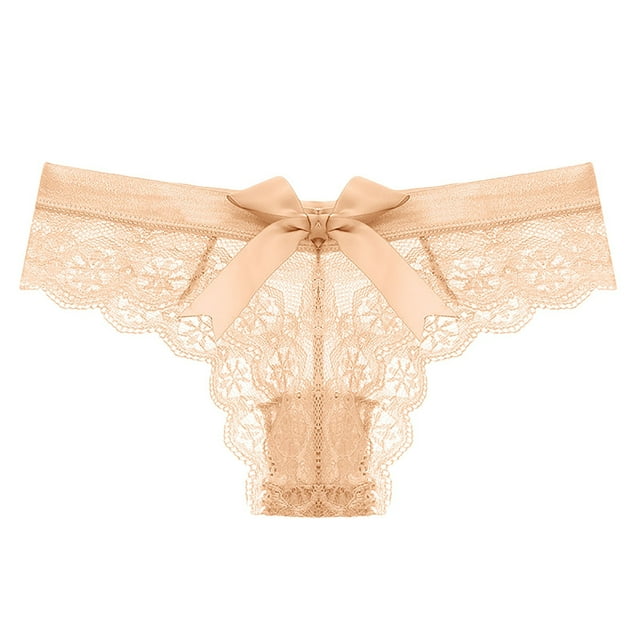 Uinagy Culottes Basses en Dentelle Transparente avec Nœud pour Femmes