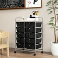 thumbnail image 4 of Gymax 10-Drawer Rolling Storage Cart Tools Scrapbook Paper Organizer on Wheels Black, 4 of 10