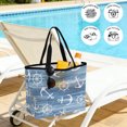 thumbnail image 5 of Nautical Coastal Beach Bag for Women, Large Breathable Mesh Beach Tote Bag, Summer Ocean Anchors Rudder Retro Blue Sandproof Lightweight Travel Bags for Vacation Picnic Swimming Pool 15.7"x15.7"x9.1", 5 of 9