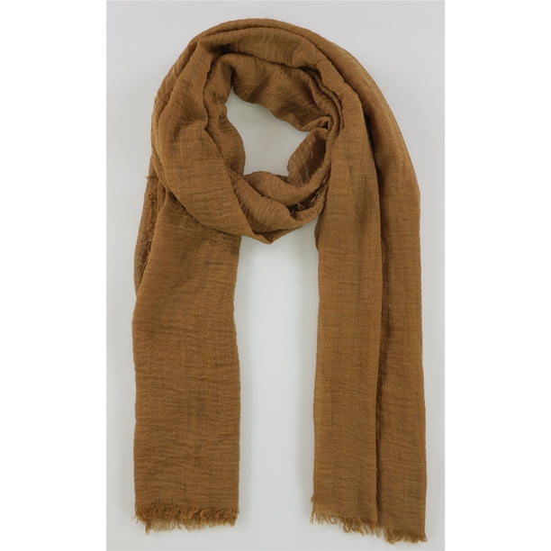 Verona Collection - Bufanda hiyab con flecos para mujer, marrón, talla única