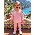 thumbnail image 6 of RUINIXCW Toddler Girls Fall Outfits Long Sleeve Striped Tops and Ruffled Pants Set, 6 of 8