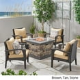 thumbnail image 3 of Noble House Ensemble de Conversation 5 Pcs pour Foyer Extérieur en Brun et Beige, 3 of 17