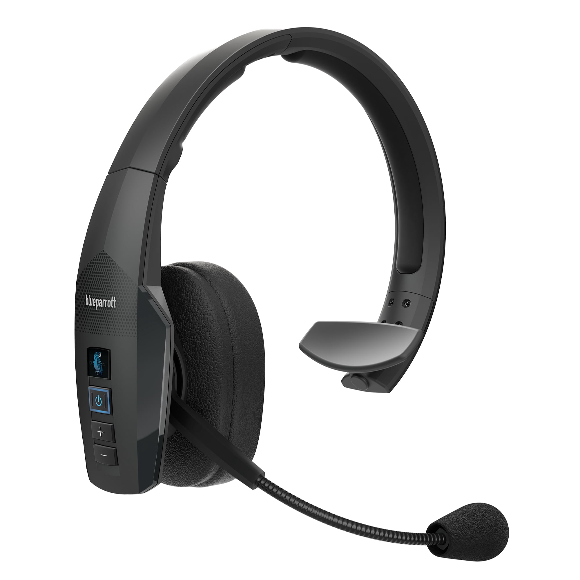 BlueParrott B450-XT Wireless Bluetooth Mono Headset with 96% Noise Cancellation Microphone & Padded Headband, Black