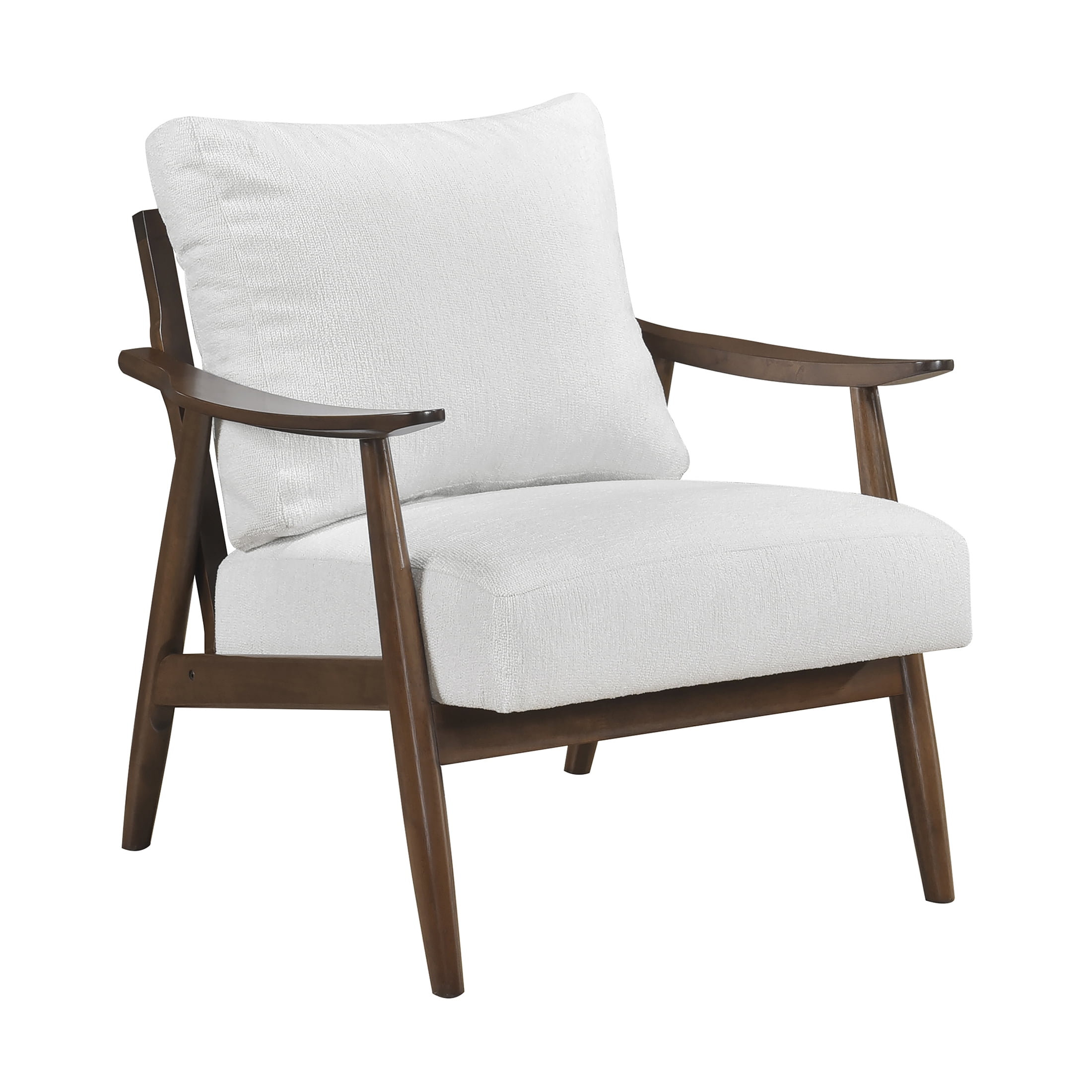 OakvillePark Bellharbor Chenille Accent Chair, Beige and Brown Wood