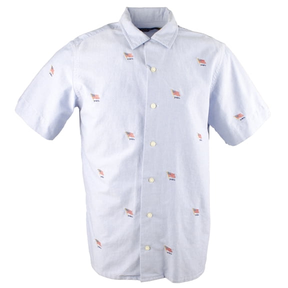 Men's Classic Fit Flag Oxford Camp Shirt AOE Large