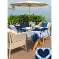 thumbnail image 5 of Rectangle Outdoor Tablecloth With Umbrella Hole And Zipper– Retro Abstract Tie Dye Love Waterproof Patio Table Cover for Party, Picnic, Backyard, 60"x120" , Midnight Blue, 5 of 8