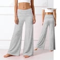 thumbnail image 3 of Teen Yoga Pants Girls Fold Over Low Waisted Sweatpants Wide Leg Pink Girls Yoga Sweatpants 11-12 Years, 3 of 6