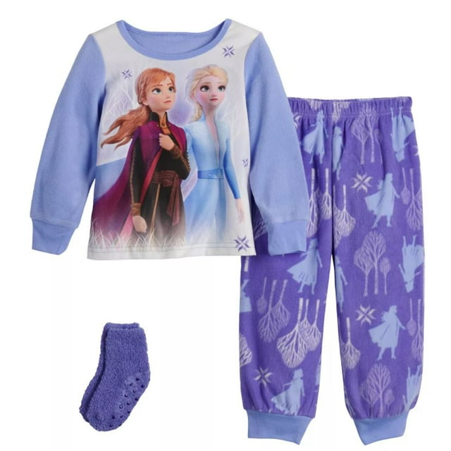 Disney Frozen Toddler Pajama Set for Girl 3 Piece, Sizes 2T,